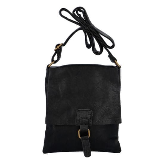 Paolo Bags Elegantní koženková crossbody kabelka Livia, černá