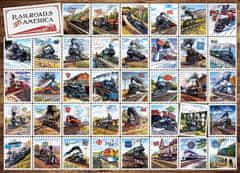 Cobble Hill Puzzle Poštovní známky - lokomotivy