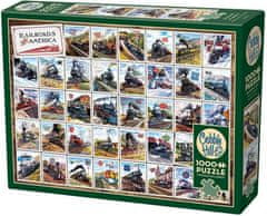 Cobble Hill Puzzle Poštovní známky - lokomotivy