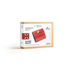 FIXED Kožená peněženka Classic Wallet for AirTag z pravé hovězí kůže, červená