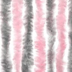 Petromila Závěs proti hmyzu stříbrošedý a růžový 100 x 230 cm žinylka