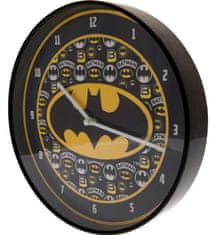 CurePink Nástěnné hodiny DC Comics: Batman Logo (průměr 25 cm)