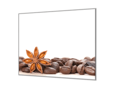 Glasdekor Ochranná deska zrna kávy a badyán - Ochranná deska: 40x60cm, Lepení na zeď: S lepením na zeď