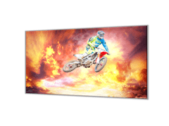 Glasdekor Ochranná deska motocross v západu slunce - Ochranná deska: 55x55cm, Lepení na zeď: S lepením na zeď