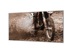 Glasdekor Ochranná a krycí deska sklo detail kola motocross - Ochranná deska: 40x40cm, Lepení na zeď: Bez lepení na zeď