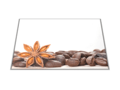 Glasdekor Skleněné prkénko zrna kávy a badyán - Prkénko: 30x20cm