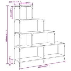 Vidaxl Knihovna se 4 schody kouřový dub 139 x 33,5 x 149 cm kompozit