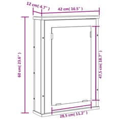 Vidaxl Koupelnová skříňka se zrcadlem černá 42 x 12 x 60 cm kompozit