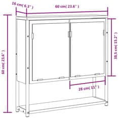 Vidaxl Koupelnová skříňka se zrcadlem hnědý dub 60x16x60 cm kompozit