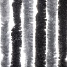 Petromila Závěs proti hmyzu šedý a černý 100 x 200 cm žinylka