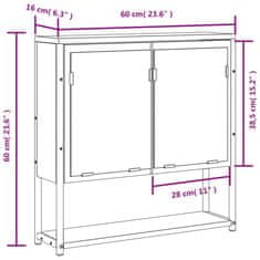 Vidaxl Koupelnová skříňka se zrcadlem dub sonoma 60x16x60 cm kompozit