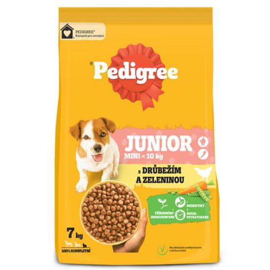 Pedigree granule s drůbežím se zeleninou pro štěňata malých plemen 7 kg