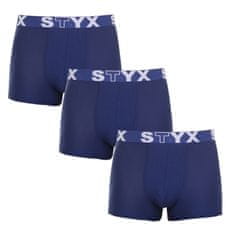 Styx 3PACK pánské boxerky sportovní guma tmavě modré (3G968) - velikost M