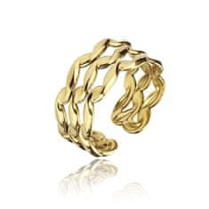 Marc Malone Otevřený pozlacený prsten Clara Gold Ring MCR23007G