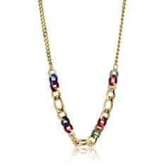 Marc Malone Originální pozlacený náhrdelník Hope Red Necklace MCN23075G