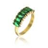 Blyštivý pozlacený prsten se zirkony Leila Green Ring MCR23062G (Obvod 54 mm)