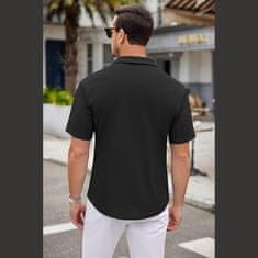 VIVVA® Nemačkavá Pánská košile s krátkým rukávem, Pánské Košile s krátkým rukávem | BRILLSHORT Černá S/M