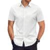Nemačkavá Pánská košile s krátkým rukávem, Pánské Košile s krátkým rukávem | BRILLSHORT Bílá S/M