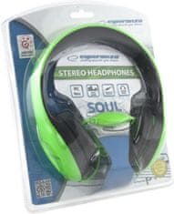 Esperanza Audio sluchátka Soul zelené EH138G