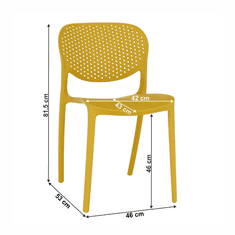BPS-koupelny Stohovatelná židle, žlutá, FEDRA new