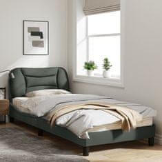 Petromila Rám postele s LED osvětlením tmavě šedý 90 x 190 cm textil