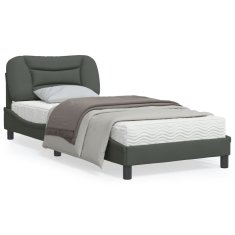 shumee Rám postele s čelem tmavě šedý 80 x 200 cm textil