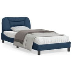 shumee Rám postele s čelem modrý 80 x 200 cm textil