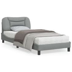 shumee Rám postele s čelem světle šedý 90x190 cm textil