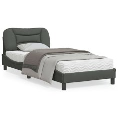 shumee Rám postele s čelem tmavě šedý 90x190 cm textil