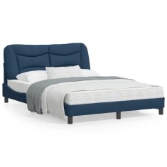 shumee Rám postele s čelem modrý 120x200 cm textil