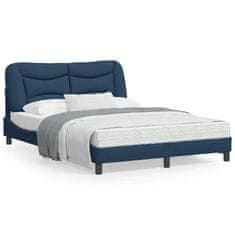 shumee Rám postele s čelem modrý 140 x 200 cm textil