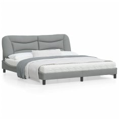 shumee Rám postele s čelem světle šedý 180x200 cm textil