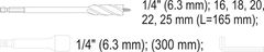 YATO Sada vrtáků do dřeva HEX 16-25mm