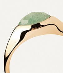 PDPAOLA Pozlacený prsten Green Aventurine Nomad Vanilla AN01-A47 (Obvod 52 mm)