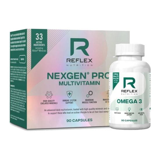 Reflex Nutrition Nexgen PRO 90 kapslí + Omega 3 1000 mg 90 kapslí