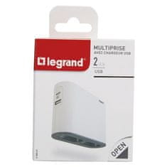 LEGRAND Rozbočovací zásuvka 2× zásuvka, USB - bílý