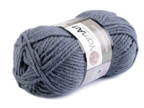 Pletací příze Merino bulky 100 g - (3864) modrošedá