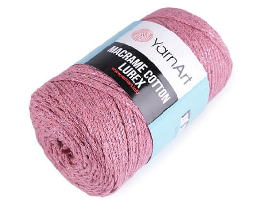 Pletací příze Macrame Cotton lurex 250 g - (743) starorůžová