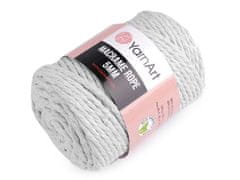 Pletací příze Macrame Rope Ø5 mm 500 g rozčesávací - (756) šedá nejsvětlejší