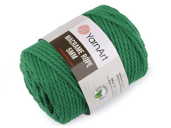 Pletací příze Macrame Rope Ø5 mm 500 g rozčesávací - (759) zelená pastelová