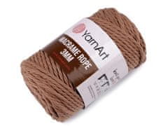 Pletací příze Macrame Rope 3 mm 250 g - (788) hnědá přírodní