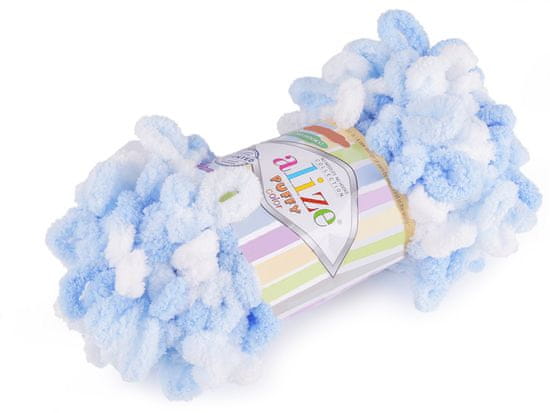 Alize Pletací příze Puffy color 100 g - (5865) modrá světlá