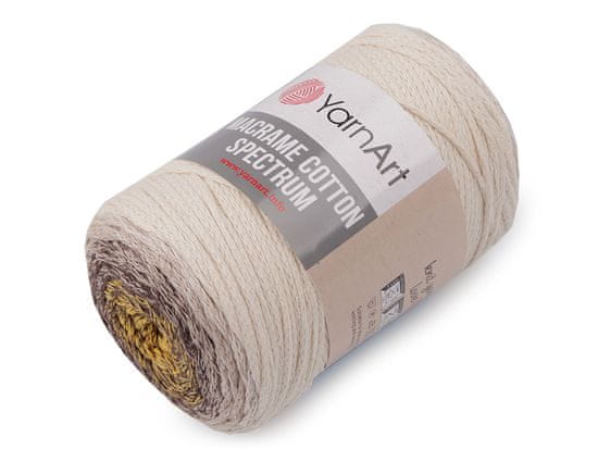 Pletací příze Macrame Cotton Spectrum 250 g - (1301) režná světlá žlutá