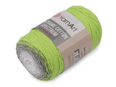 Pletací příze Macrame Cotton Spectrum 250 g - (1326) zelená sv. šedá