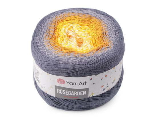 Bavlněná pletací příze Rosegarden 250 g - (326) šedá žlutá