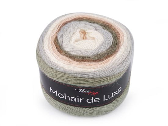 Pletací příze Mohair de Luxe 150 g - (7401) šedá světlá