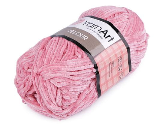 Pletací žinylková příze Velour 100 g - (862) růžová střední