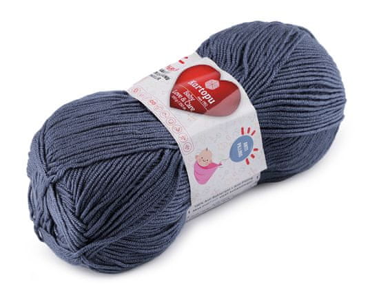 Kartopu Pletací příze Baby Love a Care 100 g - (1533) modrá jeans tmavá