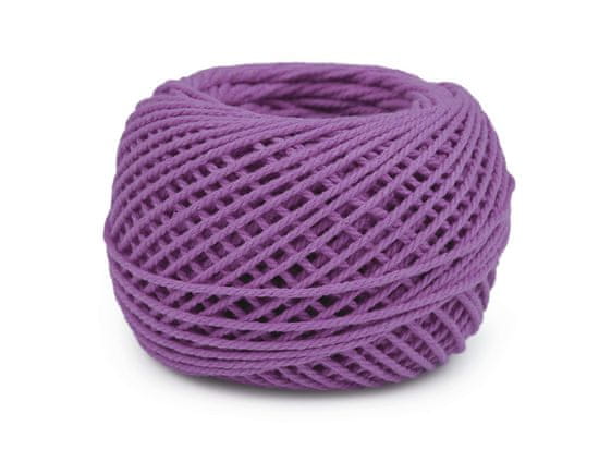 Bavlněná příze macrame / háčkovací 40 g rozčesávací - (25) fialová