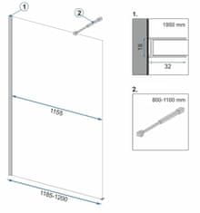 REA Zástěna walk-in Aero Black 120 REA-K6599 - Rea